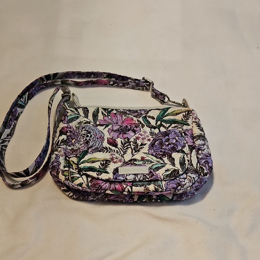 Vera Bradley Carson Mini Shoulder/Crossbody In Lavender Meadow